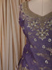Dusty Lavender Floral Sequins and Beads Embroidered Design Organza Bridesmaids Lehenga with Dupatta