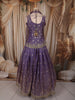 Dusty Lavender Floral Sequins and Beads Embroidered Design Organza Bridesmaids Lehenga with Dupatta