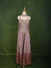 Dusty Lavender Floral Sequins and Beads Embroidered Design Organza Fancy Wear Peplum Palazzo Suit  with Matching Choker Dupatta
