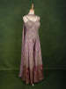 Dusty Lavender Floral Sequins and Beads Embroidered Design Organza Fancy Wear Peplum Palazzo Suit  with Matching Choker Dupatta
