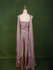 Dusty Lavender Floral Sequins and Beads Embroidered Design Organza Fancy Wear Peplum Palazzo Suit  with Matching Choker Dupatta