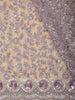 Dusty Lavender Floral Sequins and Thread Embroidered Design Net Designer Saree with Designer Border