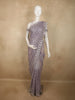 Dusty Lavender Floral Sequins and Thread Embroidered Design Net Designer Saree with Designer Border