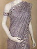Dusty Lavender Floral Sequins and Thread Embroidered Design Net Designer Saree with Designer Border