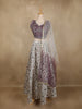 Dusty Lavender Floral Thread Embroidered Design Organza Bridesmaid Lehenga with Dupatta