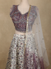 Dusty Lavender Floral Thread Embroidered Design Organza Bridesmaid Lehenga with Dupatta