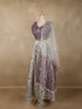 Dusty Lavender Floral Thread Embroidered Design Organza Bridesmaid Lehenga with Dupatta