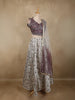 Dusty Lavender Floral Thread Embroidered Design Organza Bridesmaid Lehenga with Dupatta