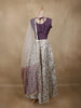 Dusty Lavender Floral Thread Embroidered Design Organza Bridesmaid Lehenga with Dupatta