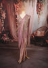 Dusty Lavender Floral Vine Sequins and Beads Embroidered Design Tissue Organza Ready to Wear Party Saree with Matching Designer Blouse