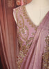 Dusty Lavender Floral Vine Sequins and Beads Embroidered Design Tissue Organza Ready to Wear Party Saree with Matching Designer Blouse