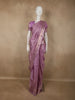Dusty Lavender Floral Woven Design Pure Kanchipuram Silk Saree with Zari Border