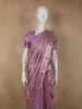 Dusty Lavender Floral Woven Design Pure Kanchipuram Silk Saree with Zari Border