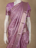 Dusty Lavender Floral Woven Design Pure Kanchipuram Silk Saree with Zari Border