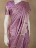 Dusty Lavender Floral Woven Design Pure Kanchipuram Silk Saree with Zari Border