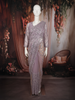 Dusty Lavender Heavy Sequins Embroidered Design Net Fancy Saree with Scalloped Border