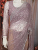 Dusty Lavender Heavy Sequins Embroidered Design Net Party Wear Saree with Matching Blouse