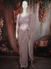 Dusty Lavender Heavy Sequins Embroidered Design Net Party Wear Saree with Matching Blouse