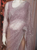 Dusty Lavender Heavy Sequins Embroidered Design Net Party Wear Saree with Matching Blouse
