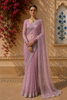 Dusty Lavender Heavy Sequins Embroidered Design Net Party Wear Saree with Matching Blouse