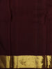Dusty Lavender Leaf Butta Zari Woven Design Pure Kanchipuram Silk Saree with Contrast Zari Border