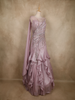 Dusty Lavender Sequins Embellished Design Net Mermaid Gown