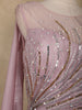 Dusty Lavender Sequins Embellished Design Net Mermaid Gown