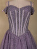 Dusty Lavender Sequins and Beads Embellished Design Net Ball Gown with Cold Shoulder Straps