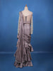 Dusty Lavender Solid Design Ruffle Drape Georgette Ready To Wear Saree - Diadem