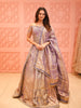 Dusty Lavender Traditional Floral Motif Sequins and Beads Embroidered Design Tissue Lehenga With Matching Dupatta