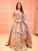 Dusty Lavender Traditional Floral Motif Sequins and Beads Embroidered Design Tissue Lehenga With Matching Dupatta