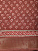 Dusty Maroon Floral Butta Printed Design Mixed Cotton Saree with Zari Border