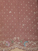 Dusty Mauve Butta Zari Woven Design Organza Fancy Saree with Scalloped Border