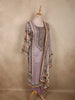 Dusty Mauve Floral Printed Design Crepe Palazzo Suit with Dupatta