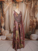 Dusty Mauve Floral Printed and Crystal Embellished Design Organza Party Wear Palazzo Suit with Matching Dupatta