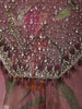 Dusty Mauve Floral Printed and Crystal Embellished Design Organza Party Wear Palazzo Suit with Matching Dupatta