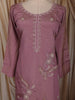 Dusty Mauve Floral Sequins and Beads Embroidered Design Satin Straight Cut Salwar Suit with Dupatta
