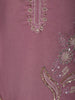 Dusty Mauve Floral Sequins and Beads Embroidered Design Satin Straight Cut Salwar Suit with Dupatta