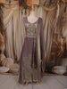 Dusty Mauve Floral Sequins and Zardozi Embroidered Design Organza Lehenga with Dupatta