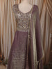 Dusty Mauve Floral Sequins and Zardozi Embroidered Design Organza Lehenga with Dupatta