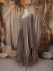 Dusty Mauve Floral Sequins and Zardozi Embroidered Design Organza Lehenga with Dupatta