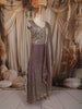 Dusty Mauve Floral Sequins and Zardozi Embroidered Design Organza Lehenga with Dupatta