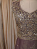 Dusty Mauve Floral Sequins and Zardozi Embroidered Design Organza Lehenga with Dupatta
