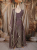 Dusty Mauve Floral Sequins and Zardozi Embroidered Design Organza Lehenga with Dupatta