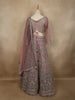 Diadem Women Dusty Pink Net Lehenga Choli Heavy Embroidered Designer Wedding Wear