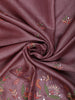 Dusty Mauve Floral Thread Embroidered Design Pure Tussar Saree with Lace Border