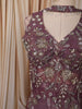 Dusty Mauve Floral Vine Cutdana Beads Embroidered Design Tissue Silk Party Wear Palazzo Suit with Matching Choker Dupatta