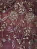 Dusty Mauve Floral Vine Cutdana Beads Embroidered Design Tissue Silk Party Wear Palazzo Suit with Matching Choker Dupatta