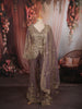 Dusty Mauve Floral Vine Sequins and Beads Embroidered Design Tissue Silk Party Wear Palazzo Suit with Matching Dupatta