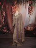 Dusty Mauve Floral Vine Sequins and Beads Embroidered Design Tissue Silk Party Wear Palazzo Suit with Matching Dupatta
